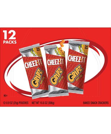 Cheez-It Gripz Original Tiny Baked Snack Cheese Crackers - 10.8oz Box (12 Pouches) - Buy Online on GoSupps.com