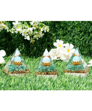 Xiannvxi Green Aventurine Orgonite Crystal Pyramid - Spiritual Healing Positive Energy & Success Gemstone Lotus Pyramid - Buy Online on GoSupps.com