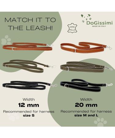 Dogissimi Adjustable Ergonomic Leather Dog Harness for Small & Medium Dogs | Handmade in Italy | Size L (Chest 52-69 cm) - Black - Buy Online on GoSupps.com