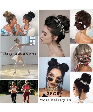 Black Messy Bun Hair Pieces 2PCS - Women's Wavy Curly Bun Extensions - Synthetic Chignon Scrunchies for Tousled Updo - Girls' Thick Hair Piece (1B#) - Buy Online on GoSupps.com