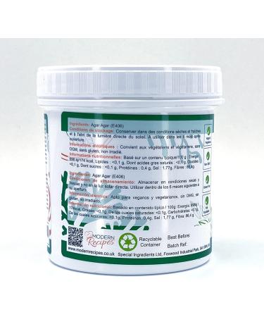 Special Ingredients Agar Agar Powder 500g Premium Quality - Ideal for Vegans and Vegetarians Non-GMO Gluten Free - Recyclable Packaging - Buy Online on GoSupps.com