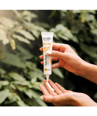 Victoria Beauty Sun Kiss SPF 50 Sunscreen for Face - Face Suncream and Facial Moisturiser with Niacinamide Hyaluronic Acid and Green Tea 40ml - Buy Online on GoSupps.com