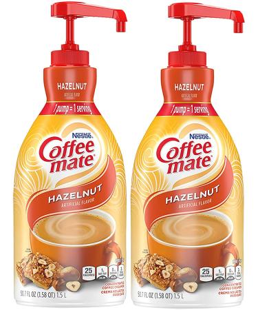 Nestle Coffee mate Coffee Creamer Hazelnut, Concentrated Liquid Pump Bottle - 50.7 Fl. Oz - Pack of 2