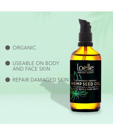 Loelle 100% Natural Hemp Oil - Organic Cold-Pressed Q10 Antioxidant Treatment (100ml) - Buy Online on GoSupps.com