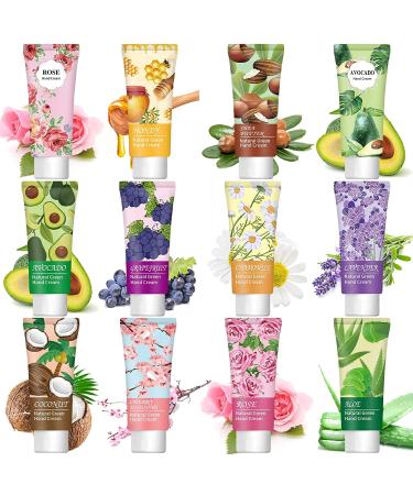 12 Pack Hand Cream Mother Day Gift Sets ,Moisturizing Hand Care Plant Fragrance Lotion Cream For Dry Cracked Hands,Bulk Mini Hand Lotion Gift Set with Natural Aloe,Shea Butter and Vitamin E for Women,Gift Sets For Bridesmaid Nurse Doctors Teacher Workers