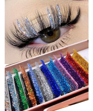 Colored Lash Extension Easy Fan Volume Lashes C Curl Self Blooming Lash Extensions Shiny Colorful Rapid Volume Eyelashes Extension (Shiny Colorful)