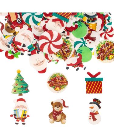 Gyufise 60Pcs Edible Christmas Cake Cupcake Decoration Edible Xmas Santa Claus Snowman Socks Cake Decorations Wafer Paper Holiday Cake Topper for Christmas Party Supplies - Buy Online on GoSupps.com