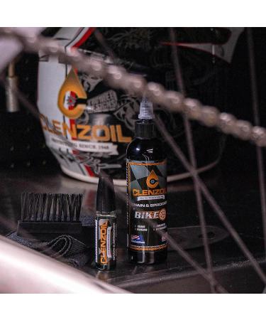 Clenzoil Chain & Sprocket Bike Chain Cleaning Oil Kit | Cleaner, Lubricant, Protectant CLP | 4 oz Bottle with Needle Applicator, Microfiber, & Chain Brush - Buy Online on GoSupps.com
