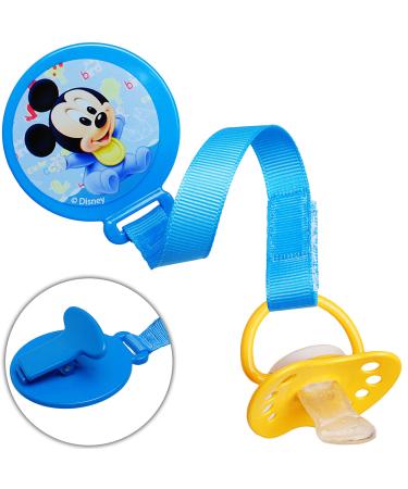 Pacifier chain/pacifier holder - with clip & fabric band - Disney - Mickey Mouse - BPA Free - Velcro - Blue Chain - Fabric - Pacifier - Toy holder/Schnul .. 1 piece - without names