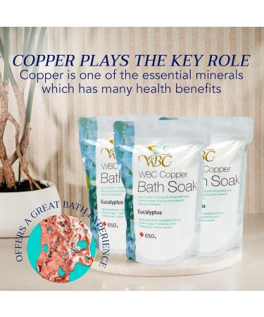 WBC Copper Bath Soak with Eucalyptus essential oil For Bath Foot Sleep Aromatherapy & Relaxation Eucalyptus Bath Soak - 650 grams - Buy Online on GoSupps.com