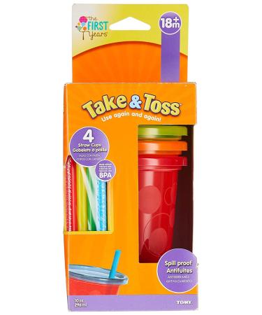 The First Years Take and Toss Spill Proof Straw Cups 10oz | Pack of 4 - Buy Online on GoSupps.com