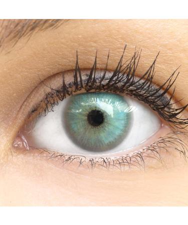 Contact lenses colored 'Capri gray' without strength colored gray monthly lenses soft lentils soft hydrogel 2 pieces of color lenses + lens container 0.0 diopttries natural colors series
