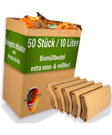 Kuhnhammer Organic Waste Bag 10L | 50 Stk Plastic-Free Tearproof Eco-Friendly Organic Garbage Bags - Buy Online on GoSupps.com
