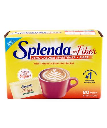 Splenda--No Calorie Sweetener 1G of Fiber Packets--80 Count--Sugar Substitute for Use with Coffee  Tea  Fruit  Cereal  and More 1.7 Gram (Pack of 80) - Buy Online on GoSupps.com