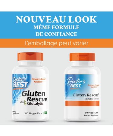Doctor's Best Gluten Rescue with Glutalytic Enzyme Complex 60 Vegan Gluten Free Soy Free Vegetarian Non-GMO - Buy Online on GoSupps.com