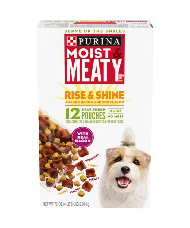 Purina Moist & Meaty Wet Dog Food, Rise & Shine Awaken Bacon & Egg Flavor - (6) 12 ct. Pouches