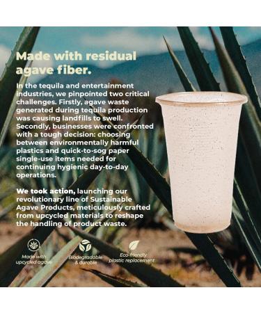 Sustainable Agave Co - Agave Fiber Cups - Plastic-Free Biodegradable Compostable Plant-Based - Clear 12 Ounce - 500 Count - Buy Online on GoSupps.com
