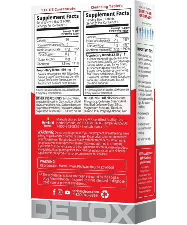 Herbal Clean Same-Day Detox Drink & Tablets Combo - 1 Fl Oz + 5 Tablets - Buy Online on GoSupps.com