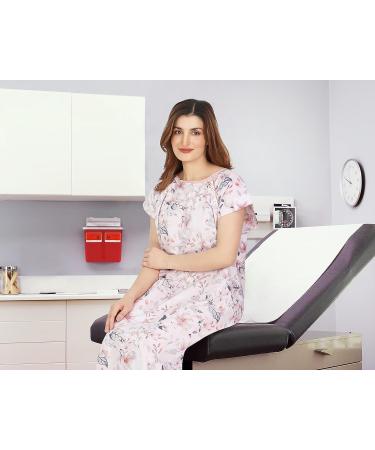 NY Threads Hospital Gown - Soft & Stylish Patient Gown (Small-Medium) White Rose Pink - Buy Online on GoSupps.com