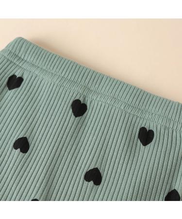 UUAISSO Baby Girls Cow Print Ruffled Outfit Set | Infant Clothing 6-9 Months Green Hearts - Buy Online on GoSupps.com