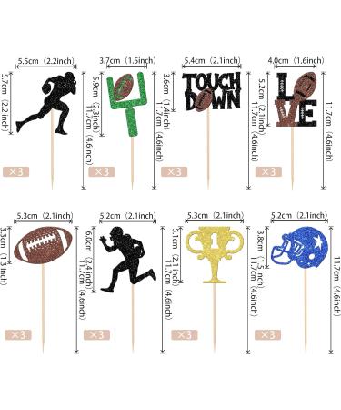 Rsstarxi 24 Pack Rugby Ball Cupcake Toppers Black Football Cupcake Toppers Football Players Sport Cupcake Picks Super Rugby Touch Down Sports Theme Baby Shower Birthday Party Cake Decorations Design 2 - Buy Online on GoSupps.com