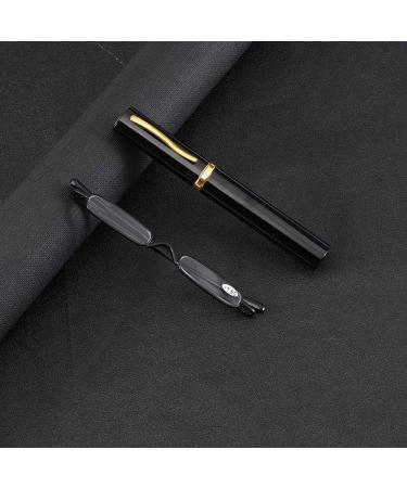 KoKoBin Mini Slim Reading Glasses +2.50 - Unisex Spring Hinge Metal Visual Aid with Case - Black - Buy Online on GoSupps.com