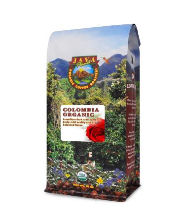 Java Planet, Organic Coffee Beans, Colombian Single Origin, Low Acid, Non GMO, Gourmet Medium Dark Roast of Arabica Whole Bean Coffee, Certified Organic, Non GMO, 1LB Bag Colombian 1 Pound (Pack of 1)