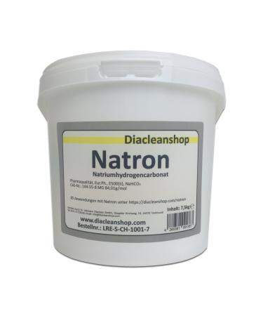 DiaCleanShop Natron powder 7.5kg - back soda for kitchen household bathroom cleaning & DIY - German production in pharmaceutical quality/food quality 7.5 kg (1 Pack)