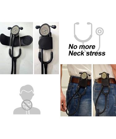 Personalized Leather Stethoscope Holder Clip - Waist Belt Attachment | Custom Laser Engraved | No More Neck Strain or Misplacement - Buy Online on GoSupps.com