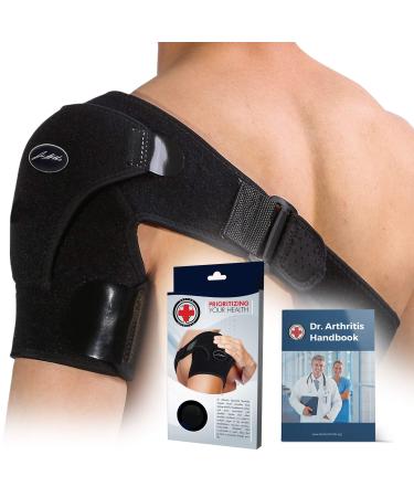 Dr. Arthritis Doctor Developed Shoulder Support/Shoulder Strap/Shoulder Brace & Handbook (Black) - Buy Online on GoSupps.com