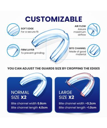 Professional Moldable Mouth Guard for Teeth Grinding - 2 Sizes, 4 Pieces Set - Night Guard for Bruxism & Clenching - Antibacterial Dental Guard Case Included - Buy Online on GoSupps.com