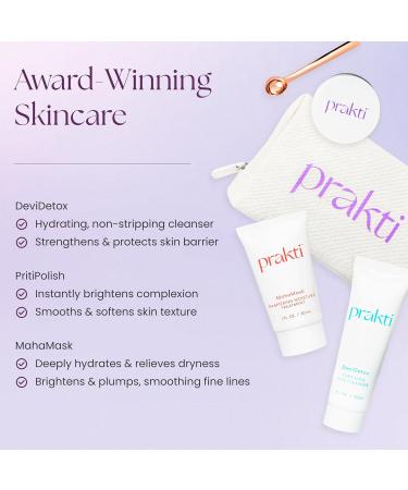 Prakti Path to Priti On-The-Go Essentials Set with Purifying Cleanser Exfoliator and Moisture Mask Travel Skincare Set - Buy Online on GoSupps.com