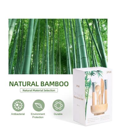 JPNK Bamboo Facial Mask Bowl Set - 6Pack DIY Clay Mask Mixing Kit with Brushes - Bamboo Mask Mixing Tools for DIY Clay Masks - Buy Online on GoSupps.com
