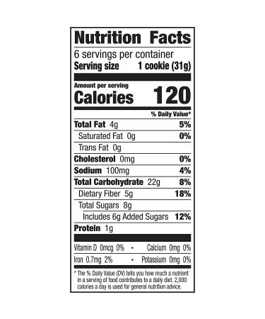 Fiber One Soft-Baked Oatmeal Raisin Cookies - 6 ct, 6.6 oz - Buy Online on GoSupps.com