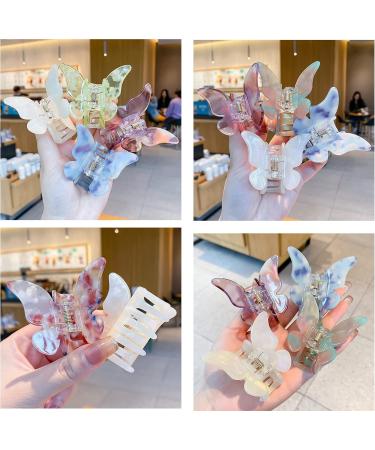 Duories Butterfly Hair Clips - Glitter Shell Marble & Leopard Hair Jaw Clips for Women & Girls | Trendy Hair Accessories - Buy Online on GoSupps.com