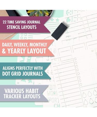Dotted Journal Stencil Set - Easy Planner Accessories for Bullet Journals - Includes Checklists and Calendars - Buy Online on GoSupps.com