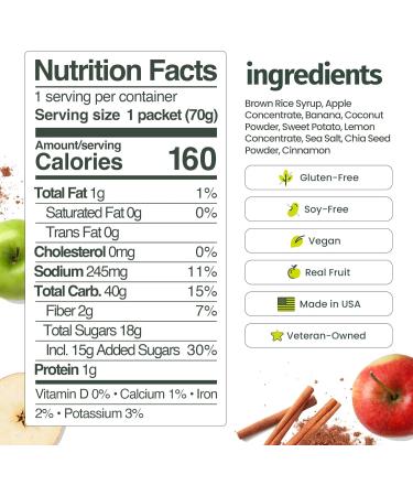 Huma Ultra Energy Gel - 40g Carbs - Real Food Ultra Endurance Formula - 8 Pack, Apple Pie 8 Pack Apple Pie - Buy Online on GoSupps.com