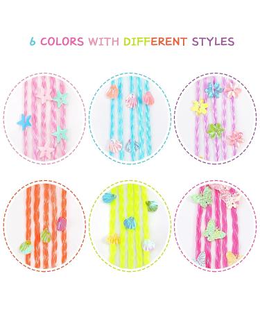 Vibrant Hifot Colorful Hair Strands for Kids - Synthetic Hair Extensions for Braids & Hairstyles (6 Pieces) - Buy Online on GoSupps.com