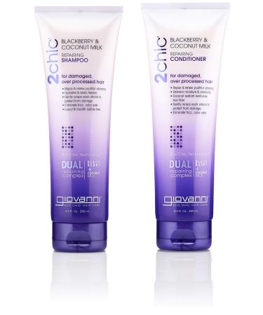 GIOVANNI COSMETICS - 2Chic Repairing Shampoo & Conditioner 8.5 Fluid Ounce / 250 Milliliter - Dual Repairing Complex For Damaged Over-Processed Hair
