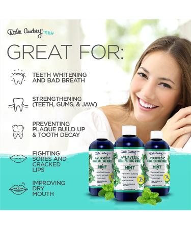 Organic Ayurvedic Mouthwash - Dale Audrey Oral Pulling Rinse, Whitens Teeth & Promotes Healthy Gums, Mint Flavor, 8 oz - Buy Online on GoSupps.com