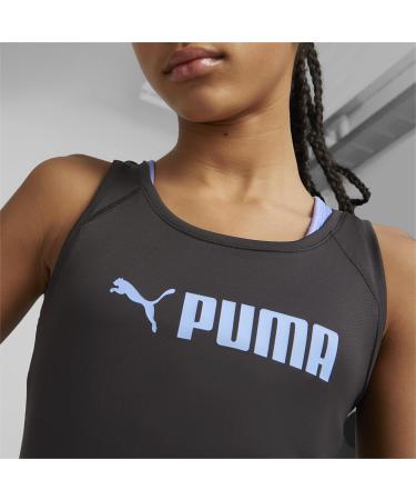 PUMA Girls Fit Layered Tank G - Kids Tank Top 140 Black | International Shipping Available - Buy Online on GoSupps.com