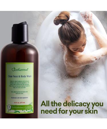 Just Nutritive Acne Clear Face and Body Wash 16 Oz | Adult Acne Treatment and Cleanser - Buy Online on GoSupps.com