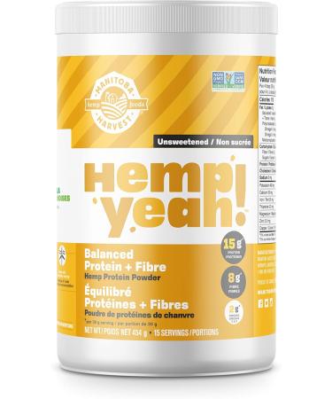 Manitoba Harvest Hemp Organic Max Protein Powder Unsweetened & Hemp Yeah Balanced Protein + Fibre Powder Unsweetened 454g with 15g protein 8g Fibre&2g Omegas 3&6 per Serving - Buy Online on GoSupps.com