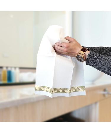 Gold Design Disposable Linen-Feel Hand Towels - 100 Pack for Formal Events & Celebrations - Buy Online on GoSupps.com