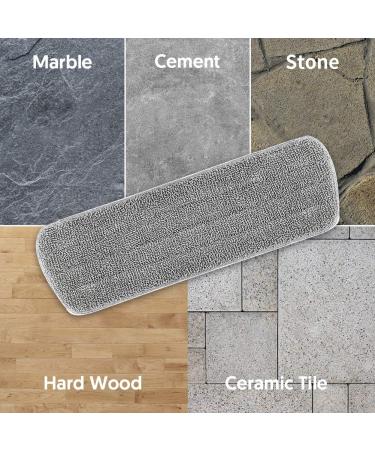 3 Pack Reusable Microfiber Spray Mop Pads - Washable Flat Replacement Heads for Dust, Wet or Dry Floor Cleaning - Grey - Buy Online on GoSupps.com
