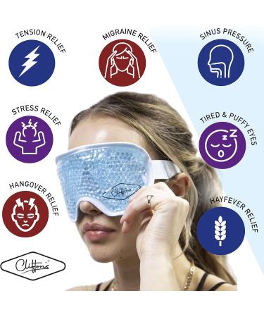 CLIFTON'S Reusable Gel Eye Mask Hot Cold Therapy Headache Migraine Sinus Pain Stress Tension Relief Tired Dry Eyes Beauty Relax Sleep Remedy - Buy Online on GoSupps.com