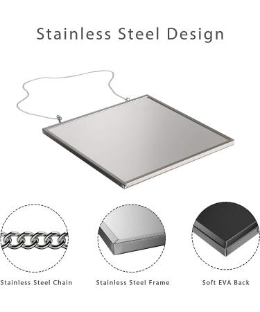 Liootech Fogless Shaving Shower Mirror - Ultra-Thin 6.7 inch Metal Frame - Fog Free with 2 Stainless Steel Chains - Buy Online on GoSupps.com