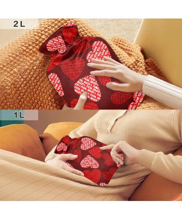 Valentine's Day Heart Hot Water Bottle for Pain Relief | 1L Heating Bag for Menstrual Cramps - Ideal Gift - Buy Online on GoSupps.com