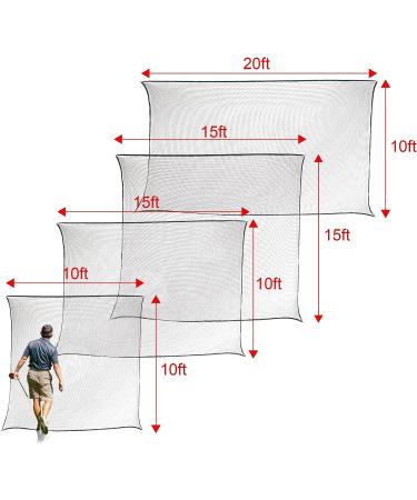Golf Practice Barrier Net - Heavy Duty Ball Containment Netting for Driving and Chipping - Available in Various Sizes 10X10ft, 10X15ft, 10X20ft, 15X15ft - Buy Online on GoSupps.com