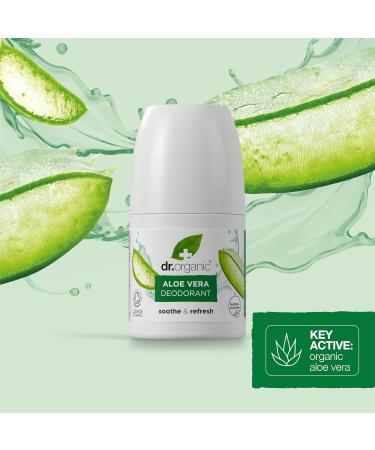 Buy Dr Organic Aloe Vera Deodorant Roll On 50ml - Natural & Eco-Friendly | International Shipping Available - Buy Online on GoSupps.com